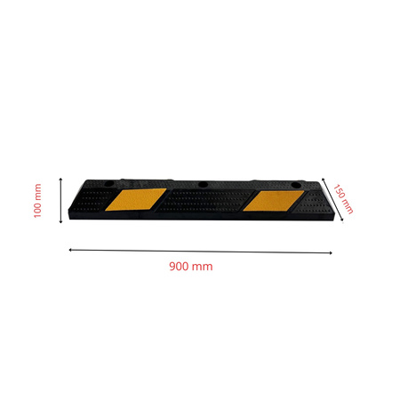 Gumowy ogranicznik parkingowy - 900 mm x 150 mm x 100 mm  + Trafiki