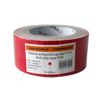 Taśma antypoślizgowa PVC czerwona 50mm x 5m – Trafiki