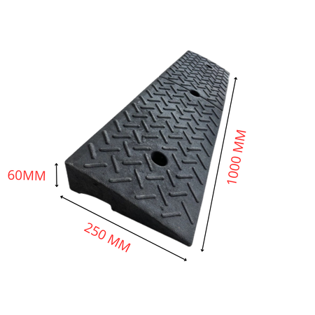 Najazd gumowy typu klin - 1000 mm x 250 mm x 60 mm - Trafiki