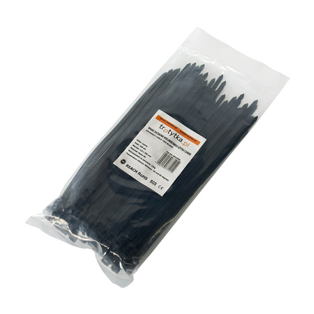 Opaski do kabli wielokrotnego użytku czarne UV 4,8x200 mm – Trafiki