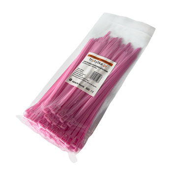 Opaski do kabli wielokrotnego użytku różowe UV 4,8x200 mm – Trafiki