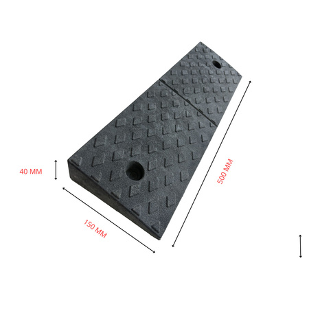 Najazd gumowy typu klin - 500 mm x 150 mm x 40 mm - Trafiki