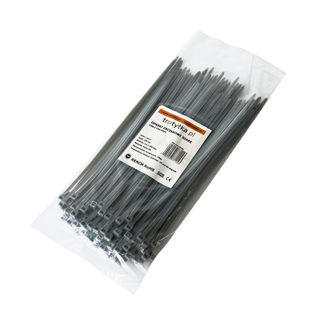 Opaski do kabli szare UV 3,6x200 mm – Trafiki