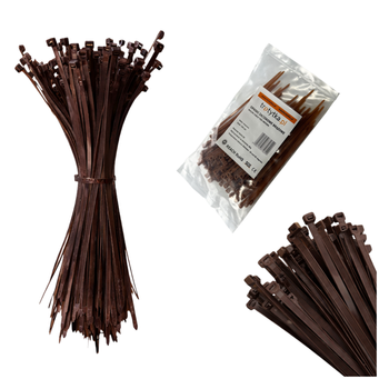 Opaski do kabli brązowe UV 2,5x100 mm – Trafiki