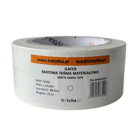 GAFER GAFR Duct Tape taśma materiałowa, 48 mm x 25 m, BIAŁY
