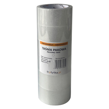 Zestaw 6 sztuk taśmy do pakowania, transparentna, 48 mm x 50 m – 1 rolka - Trafiki