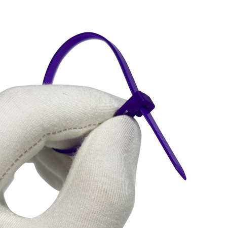 Opaski do kabli wielokrotnego użytku fioletowe UV 4,8x200 mm – Trafiki