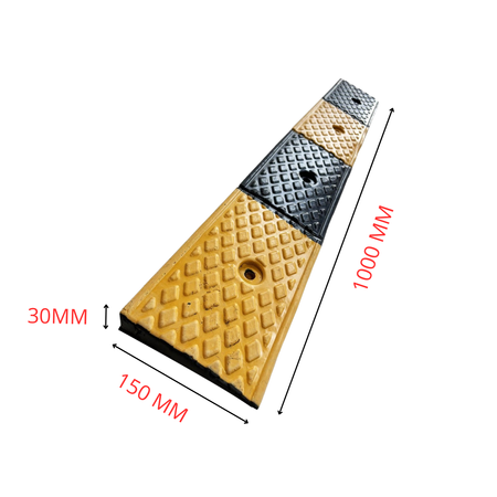 Najazd na krawężnik - gumowy - 1000 mm x 150 mm x 30 mm - Trafiki