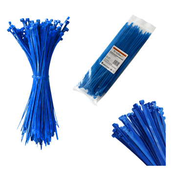 Opaski do kabli niebieskie UV 3,6x370 mm – Trafiki