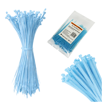 Opaski do kabli niebieskie pastelowe UV 2,5x100 mm – Trafiki