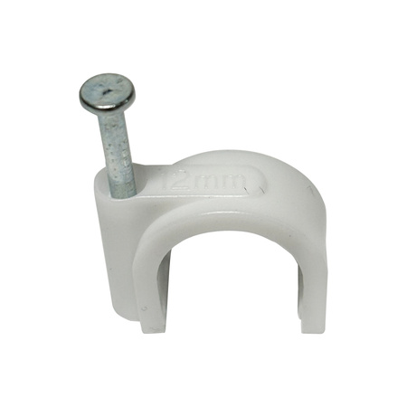 Uchwyt do montażu kabli okrągły 12 mm biały – Trafiki