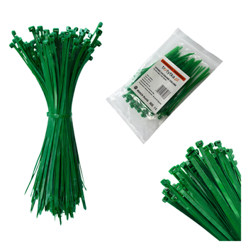 Opaski do kabli zielone UV 2,5x100 mm – Trafiki