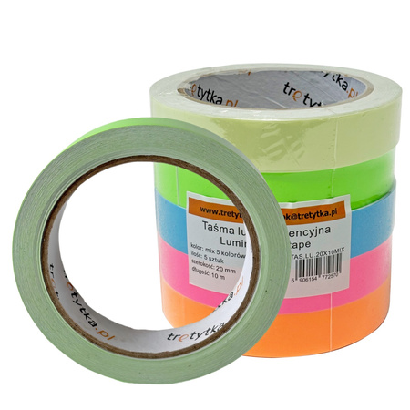 Taśma fluorescencyjna w kolorze zielonym 20 mm x 10 m - Trafiki