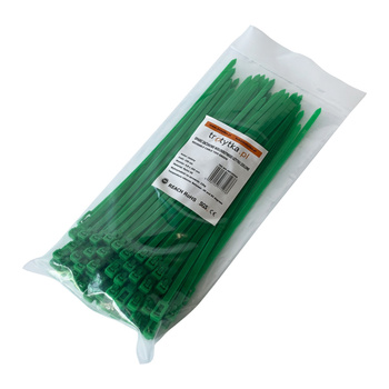 Opaski do kabli wielokrotnego użytku zielone UV 4,8x200 mm – Trafiki