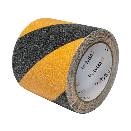 Taśma antypoślizgowa PVC żółto-czarna 100mm x 5m – Trafiki