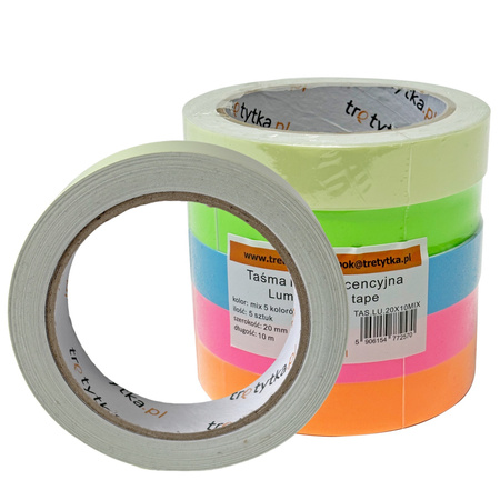 Taśma fluorescencyjna w kolorze żółtym  - 20 mm x 10 m - Trafiki