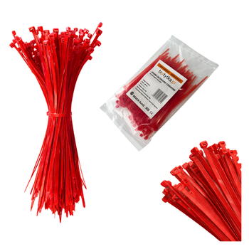 Opaski do kabli czerwone UV 2,5x100 mm – Trafiki