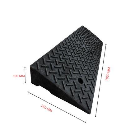 Najazd gumowy typu klin - 1000 mm x 250 mm x 100 mm - Trafiki