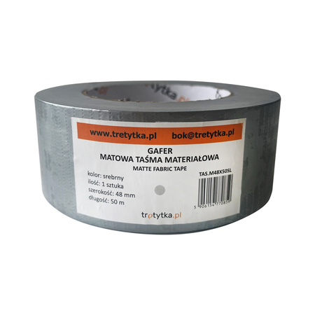 Taśma materiałowa GAFER 48mm x 50m srebrna – Trafiki