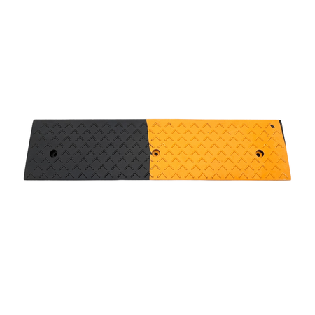 Najazd klinowy gumowy 1000 mm x 250 mm x 40 mm żółto czarny - Trafiki