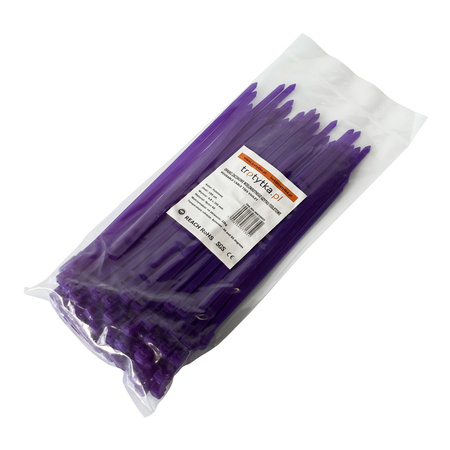 Opaski do kabli wielokrotnego użytku fioletowe UV 4,8x200 mm – Trafiki