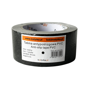 Taśma antypoślizgowa PVC czarna 50mm x 5m – Trafiki