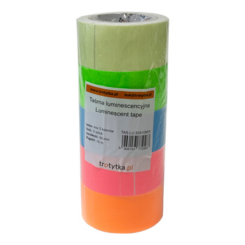 Taśma fluorescencyjna MIX 5 kolorów 50mm x 10m – Trafiki