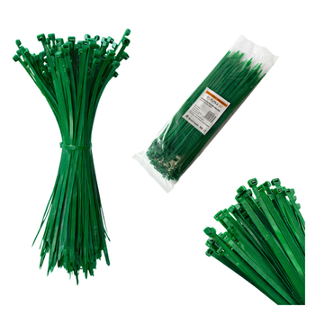 Opaski do kabli zielone UV 3,6x250 mm – Trafiki