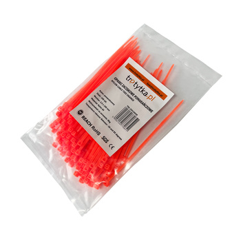 Opaski do kabli pomarańczowe UV 2,5x100 mm – Trafiki