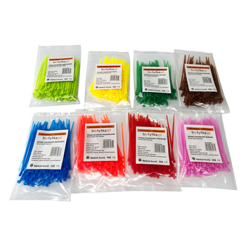 Opaski do kabli MIX 8 kolorów UV 2,5x100 mm – Trafiki