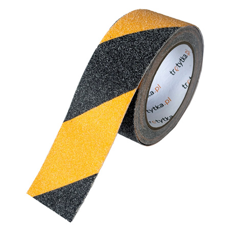 Taśma antypoślizgowa PVC żółto-czarna 50mm x 5m – Trafiki