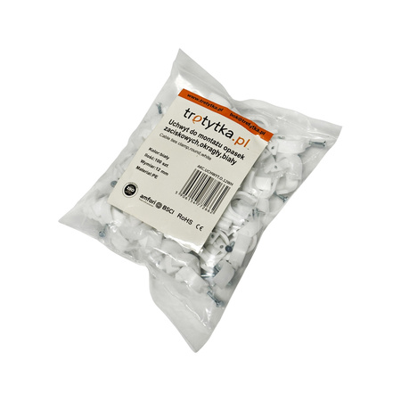 Uchwyt do montażu kabli okrągły 12 mm biały – Trafiki