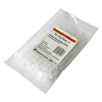 Opaski do kabli białe UV 2,5x100 mm – Trafiki