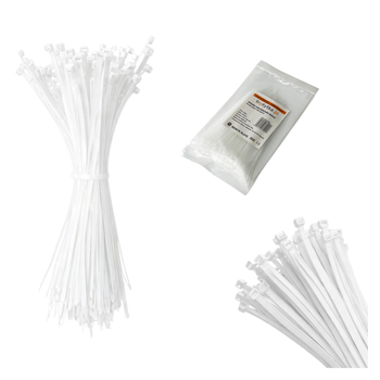 Opaski do kabli białe UV 2,5x100 mm – Trafiki