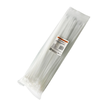 Opaski do kabli białe UV 3,6x370 mm – Trafiki