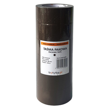 Taśma pakowa brązowa 48mm x 100m – zestaw 6 sztuk – Trafiki