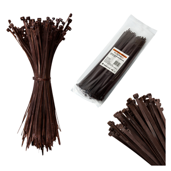 Opaski do kabli brązowe UV 3,6x250 mm – Trafiki