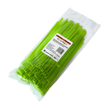 Opaski do kabli wielokrotnego użytku jasnozielone UV 4,8x200 mm – Trafiki