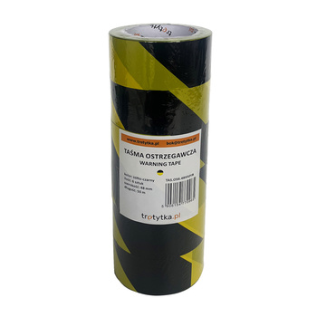 Zestaw 6 sztuk taśmy sygnalizacyjnej bezklejowej, 48 mm x 50 m, żółto-czarna – bez kleju - Trafiki