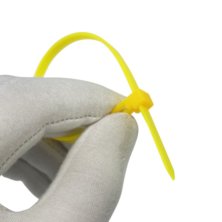 Opaski do kabli wielokrotnego użytku żółte UV 4,8x200 mm – Trafiki