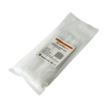 Opaski do kabli białe UV 2,5x150 mm – Trafiki
