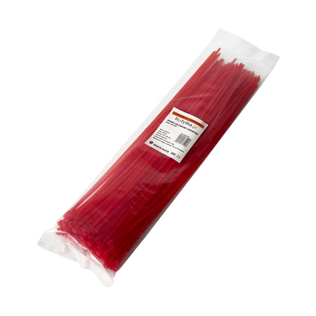 Opaski do kabli czerwone UV 3,6x370 mm – Trafiki