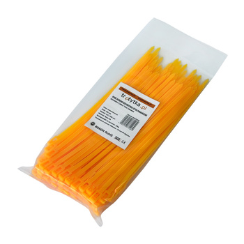 Opaski do kabli wielokrotnego użytku pomarańczowe UV 4,8x200 mm – Trafiki