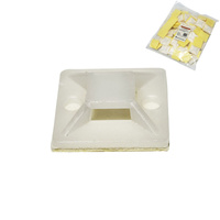 Mocowanie do opasek kablowych 25x25 mm, biały – 100 sztuk - Trafiki