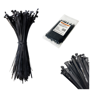 Opaski do kabli czarne UV 4,8x150 mm – Trafiki