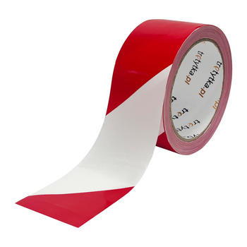 Taśma ostrzegawcza bez kleju czerwono-biała 48mm x 50m – Trafiki