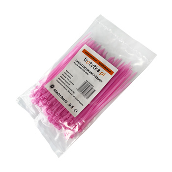Opaski do kabli różowe UV 2,5x100 mm – Trafiki