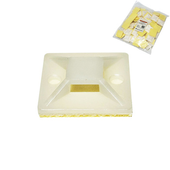 Mocowanie opasek zaciskowych 30x30 mm, kolor biały – 100 sztuk - Trafiki