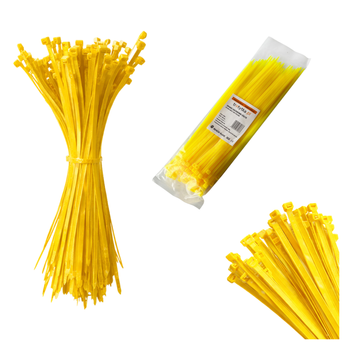 Opaski do kabli żółte UV 3,6x250 mm – Trafiki