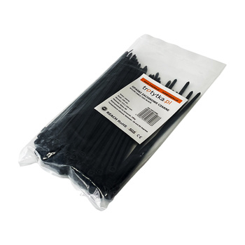 Opaski do kabli czarne UV 3,6x150 mm – Trafiki